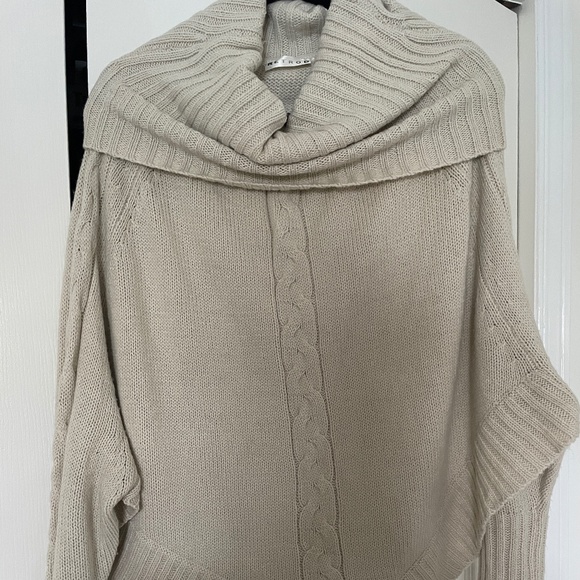 Cream Knitted Poncho - Picture 1 of 4